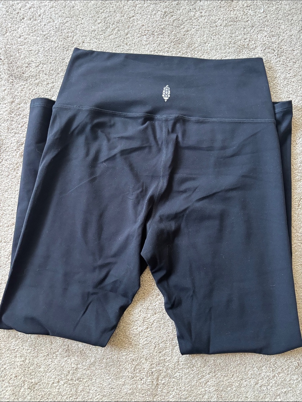 Free People Black High-Waist Leggings with Logo